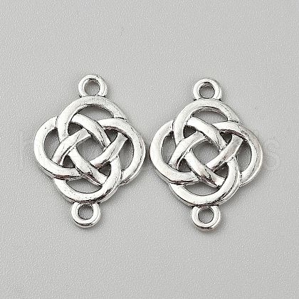 Tibetan Style Alloy Knot Connector Charms FIND-WH0432-92F-1