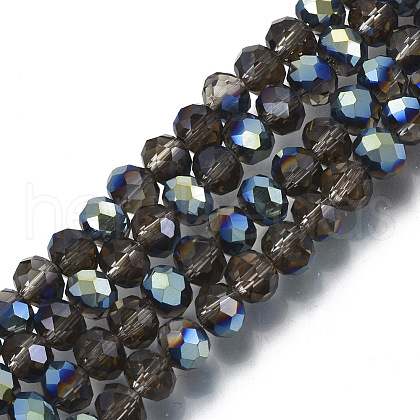 Electroplate Transparent Glass Beads Strands EGLA-A034-T6mm-S23-1