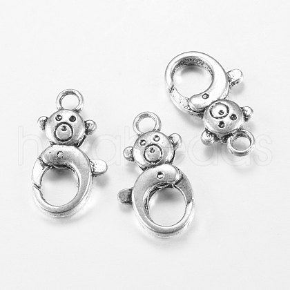 Tibetan Style Alloy Lobster Claw Clasps X-TIBE-T002-06AS-RS-1