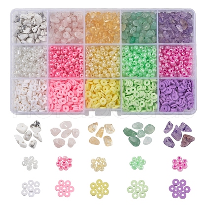 15 Style Handmade Polymer Clay Beads CLAY-YW0001-35-1
