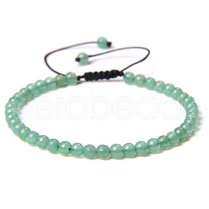 4mm Natural Green Aventurine Beaded Braided Bracelets SY1950-4-1