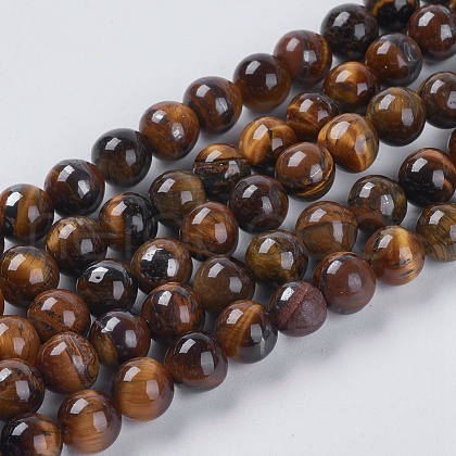 Natural Tiger Eye Beads Strands G-GSR6mmC014-AB-1