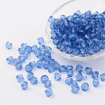 Faceted Bicone Transparent Acrylic Beads DBB6mm-63-1