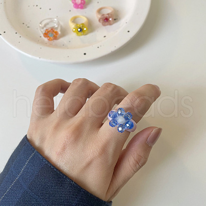 Retro Lovely Resin and Quartz Crystal Finger Rings FS-WG43D53-03-1