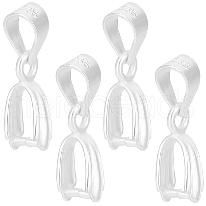 CREATCABIN 12Pcs 925 Sterling Silver Ice Pick Pinch Bails STER-CN0001-38-1