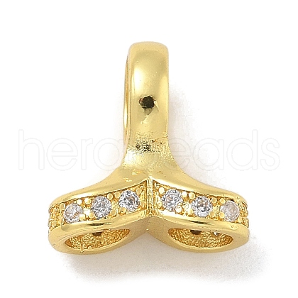 Rack Plating Brass Micro Pave Clear Cubic Zirconia Charms KK-G515-48G-1