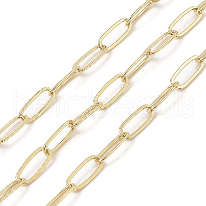 Rack Plating Oval Brass Curb Chains CHC-A010-01G-02-1