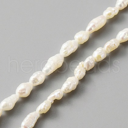 Natural Keshi Pearl Beads Strands PEAR-WH0006-01-1
