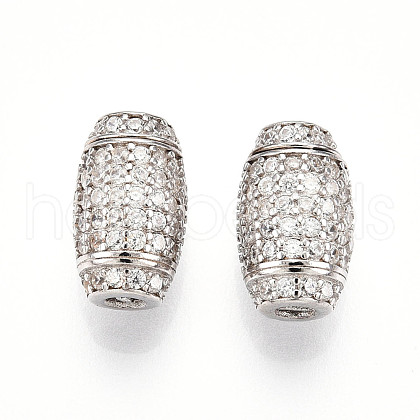925 Sterling Silver Micro Pave Clear Cubic Zirconia European Clasps STER-T007-143P-1