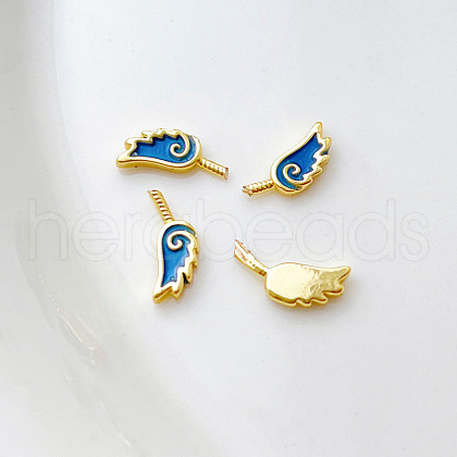 Brass Blue Enamel Wing Head Pins BAPE-PW0002-09A-1