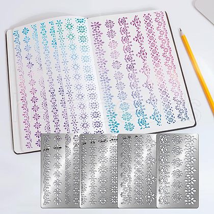 Fingerinspire 4Pcs 4 Style Custom 304 Stainless Steel Cutting Dies Stencils DIY-FG0002-10-1