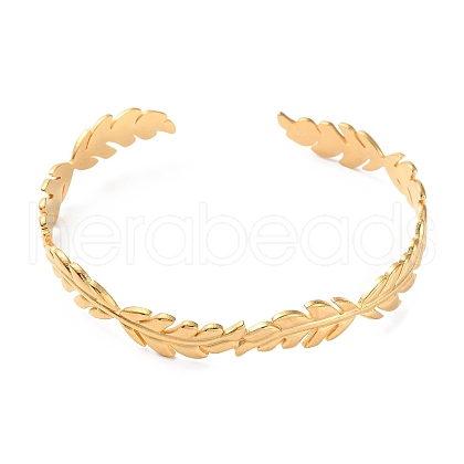 304 Stainless Steel Cuff Bangles BJEW-F457-10G-1