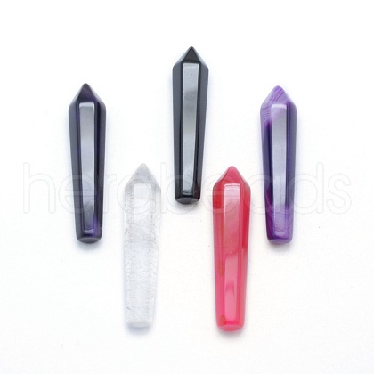 Natural Gemstone Pointed Beads G-P393-M-1