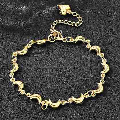 304 Stainless Steel Link Bracelets for Women BJEW-P354-06G-1