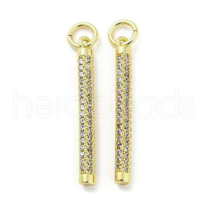 Rack Plating Brass Micro Pave Clear Cubic Zirconia Pendants KK-Q804-23G-1