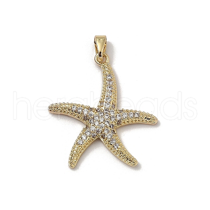 Brass Micro Pave Clear Cubic Zirconia Pendants KK-B138-01G-03-1