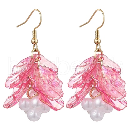 Acrylic Leaf Dangle Earrings EJEW-JE06183-01-1