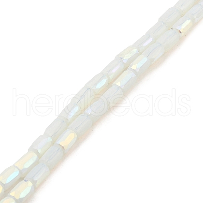 Frosted Imitation Jade Glass Beads Strands GLAA-P058-07A-09-1