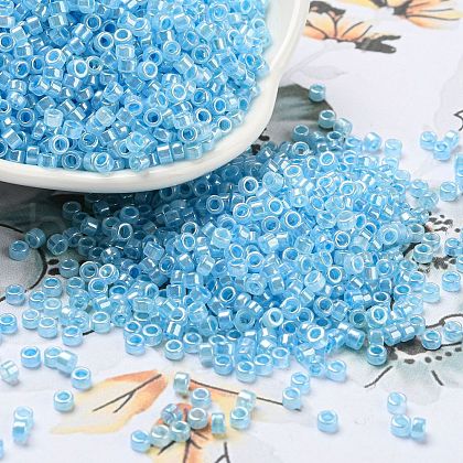 Electroplate Transparent Glass Seed Beads SEED-S042-16A-02-1