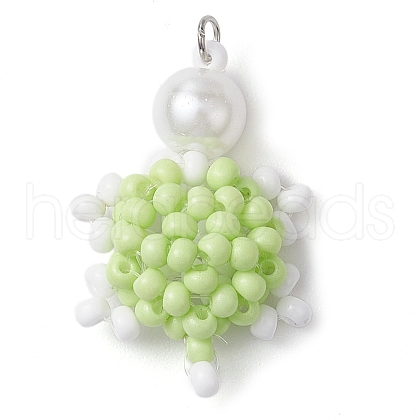 Seed Beads Beaded Charms PALLOY-MZ00346-02-1