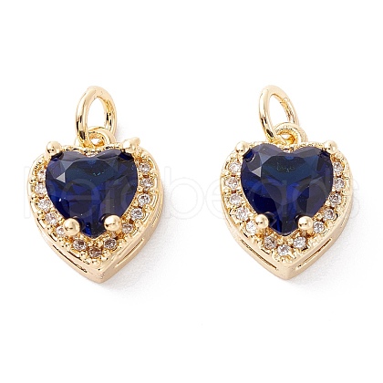 Brass Micro Pave Cubic Zirconia Charms ZIRC-A019-14G-E-1