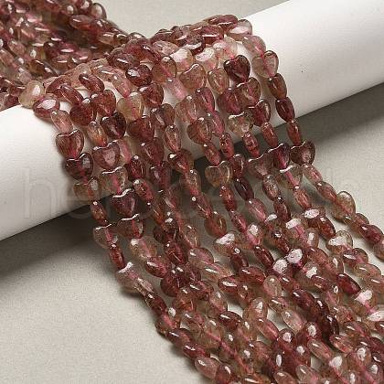 Natural Strawberry Quartz Beads Strands G-P575-C05-6mm-1