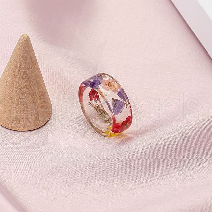 Dried Flower Clear Resin Finger Rings FS-WGF6920-04-1