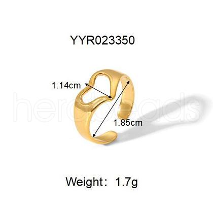 304 Stainless Steel Cuff Rings for Women HY5627-3-1