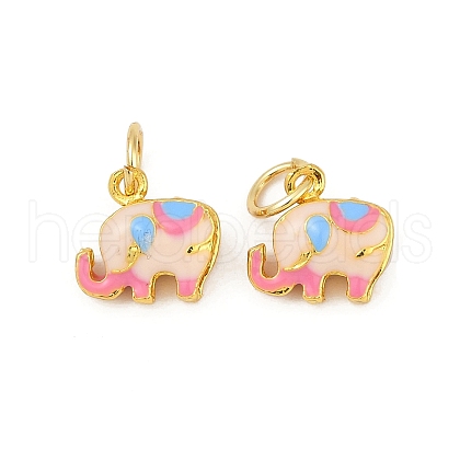 Brass Enamel Charms KK-Q081-01B-MG-1