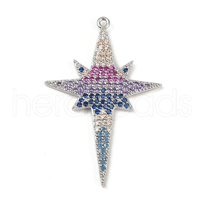 Brass Micro Pave Cubic Zirconia Pendants KK-M322-45P-1