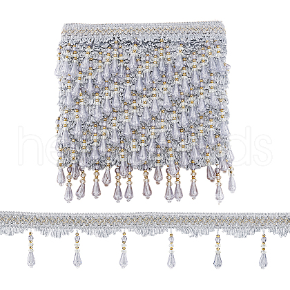 Curtain Acrylic Beaded Fringe Trim OCOR-WH0070-137A-1