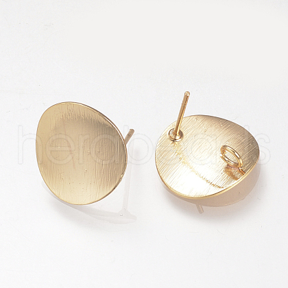 Brass Stud Earring Findings KK-T016-03G-1