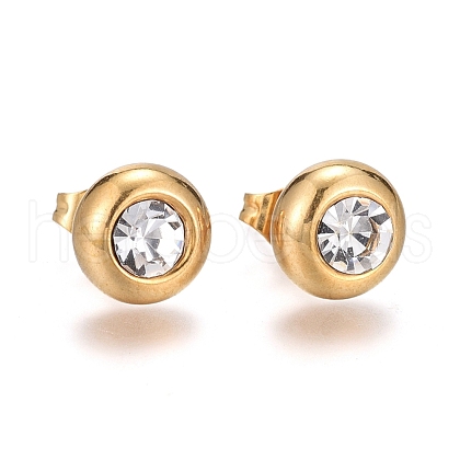 Ion Plating(IP) 304 Stainless Steel Stud Earrings EJEW-L251-A01-G-1
