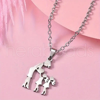 The Family Stainless Steel Pendant Necklaces FS-WG141A3-05-1