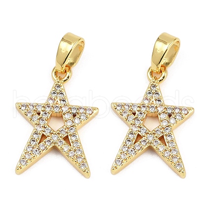 Brass Micro Pave Cubic Zirconia Pendants KK-L231-17G-1
