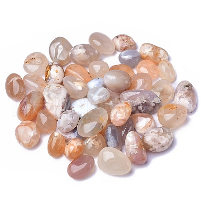 Natural Cherry Blossom Agate Imitation Pebble Ornament PW-WG8720F-25-1