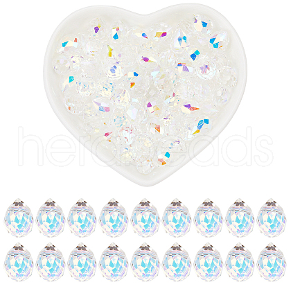 SOFPLATE Transparent Electroplate Glass Beads Strands EGLA-SP0001-05B-1