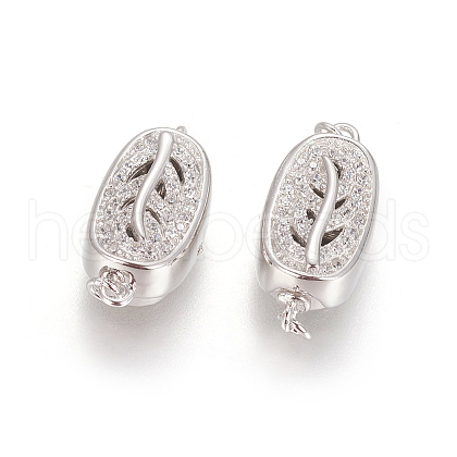 Anti-Tarnish Rhodium Plated 925 Sterling Silver Box Clasps STER-L059-05P-1
