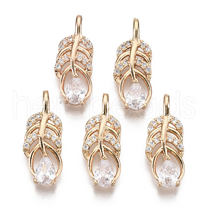 Brass Micro Pave Cubic Zirconia Pendants KK-R111-013-B01-1