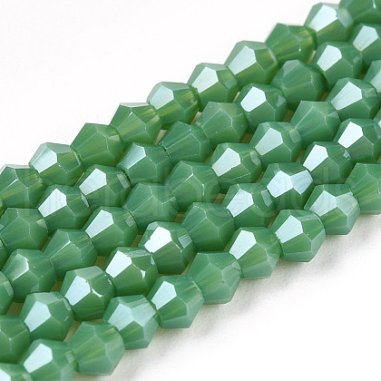 Opaque Solid Color Electroplate Glass Beads Strands EGLA-A039-P2mm-A08-1