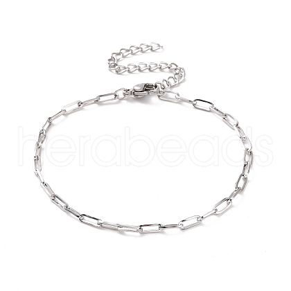 304 Stainless Steel Cable Chain Bracelet for Men Women BJEW-E031-05F-P-1