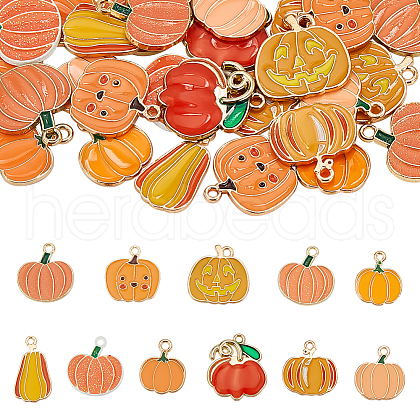 AHADERMAKER 44pcs 11 styles Thanksgiving Day Alloy Enamel Pendants ENAM-GA0001-08-1