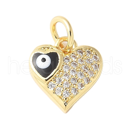 Brass Micro Pave Cubic Zirconia Enamel Pendants KK-D357-01B-G-1