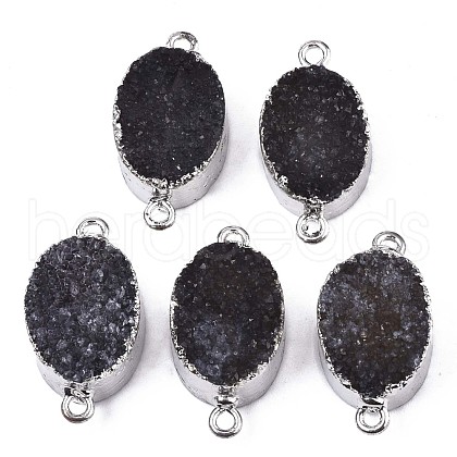 Natural Druzy Agate Links Connectors G-S359-083A-1