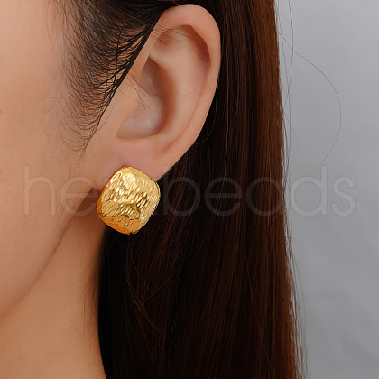 Geometric Stainless Steel Rhombus Stud Earrings DZ1223-1