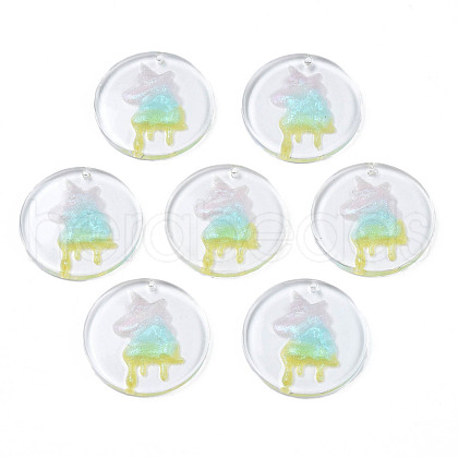 Transparent Resin Pendants RESI-N030-003-1