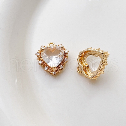 Brass Cubic Zirconia Pendants FIND-PW0011-001A-1