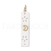 6Pcs 6 Styles Natural Shell Rectangle Pendants PALLOY-JF03883-3