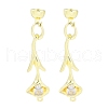 Brass Pave Clear Cubic Zirconia Fold Over Clasps KK-F875-11G-1