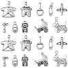 100Pcs 10 Styles Tibetan Style Alloy Charms TIBEP-CJ0002-65-1